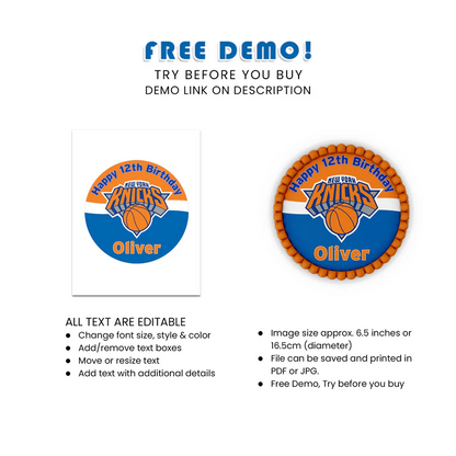 New York Knicks Edible Icing Sheet Cake Images Personalized Design