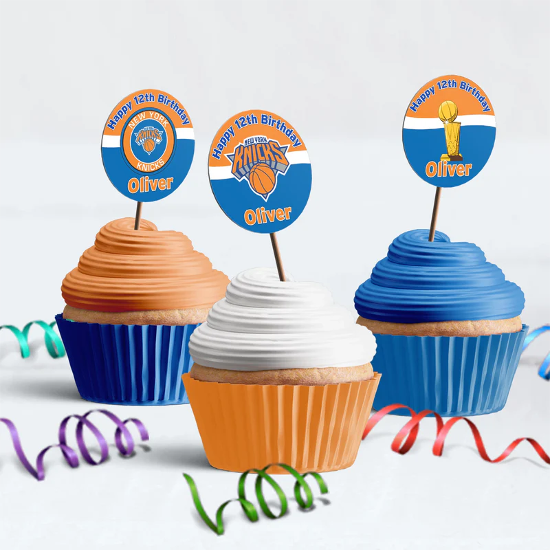 New York Knicks Birthday Decorations, NBA Team Party Supplies, NBA Basketball Team Themed, NewYork Knicks Digital Template, Editable New York Knicks Image SVG PNG