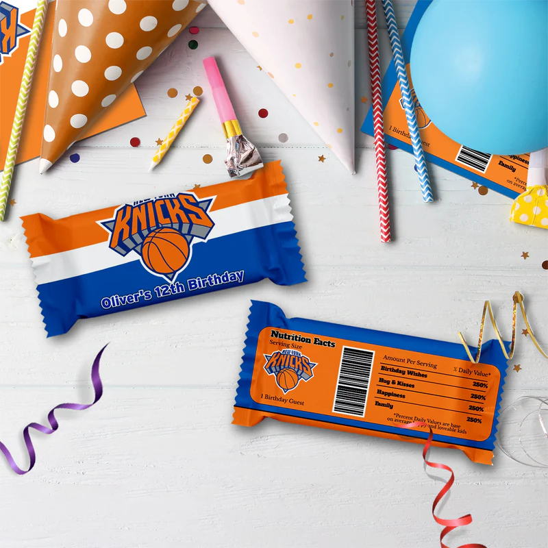 New York Knicks Birthday Decorations, NBA Team Party Supplies, NBA Basketball Team Themed, NewYork Knicks Digital Template, Editable New York Knicks Image SVG PNG