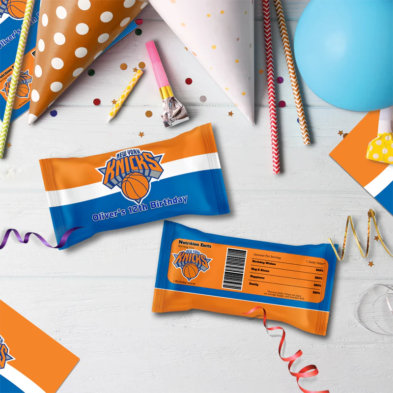 New York Knicks Birthday Decorations, NBA Team Party Supplies, NBA Basketball Team Themed, NewYork Knicks Digital Template, Editable New York Knicks Image SVG PNG