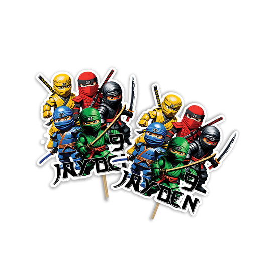 Ninja Figure themed personalized cake toppers