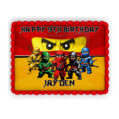 Rectangle Ninja Figure personalized cake images