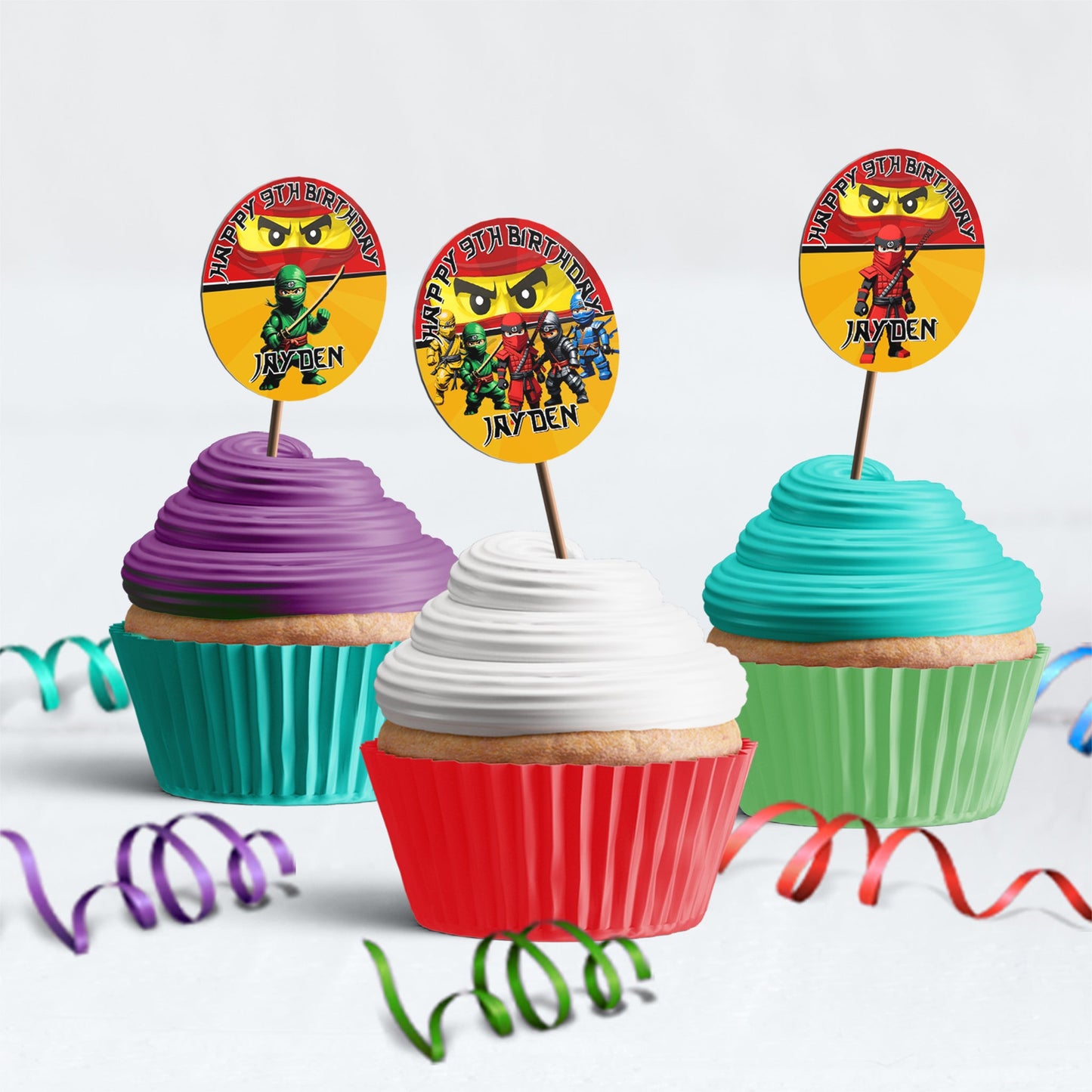 Ninjago Birthday Decorations, Lego Ninja Party Supplies, Ninja Themed, Ninja Lego Digital Template, Editable Ninja Figure Image SVG PNG