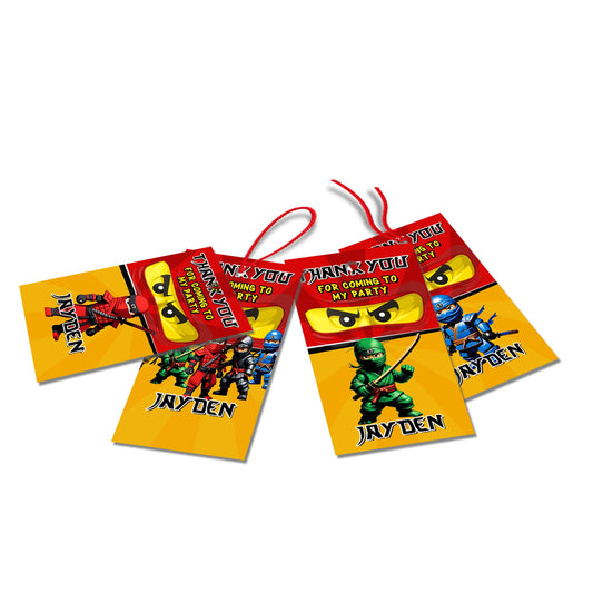 Ninja Figure themed thank you tags