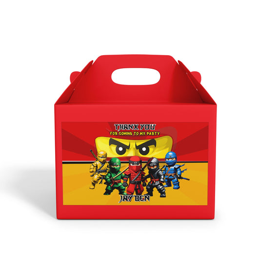 Ninja Figure themed treat box label