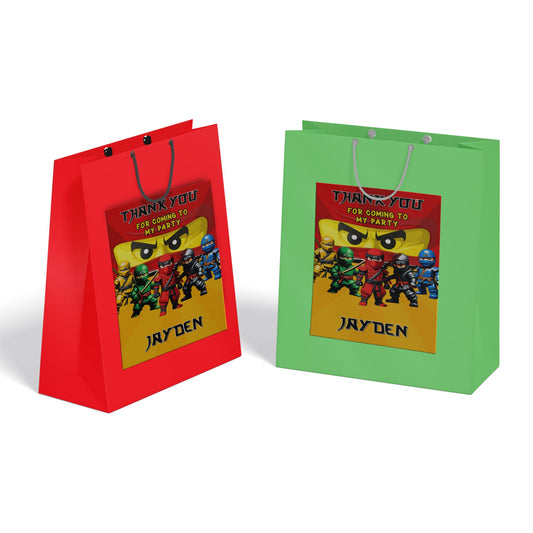 Ninja Figure themed goody bag label