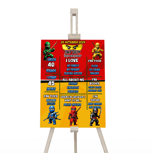 Ninja Figure themed milestone poster