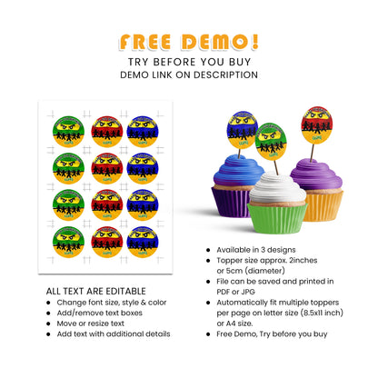 Make Your Cupcakes Stand Out with Our Ninjago Personalized Cupcakes Toppers - Ideal for Parties