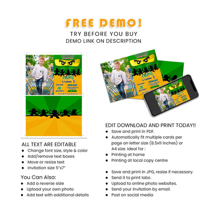 Create Unforgettable Memories with Our Ninjago Personalized Photo Card Invitations