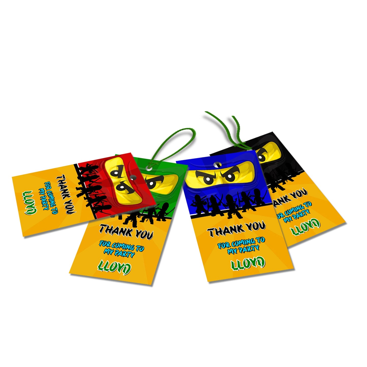 Ninjago themed thank you tags