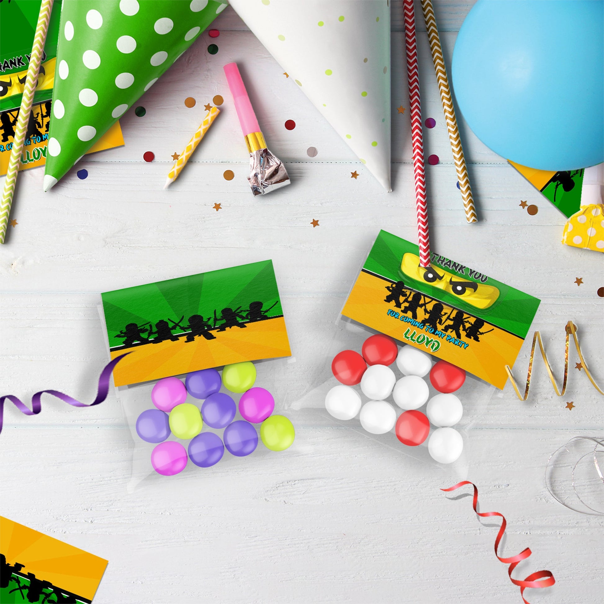 Ninjago Birthday Decorations, Lego Ninja Party Supplies, Ninjago Themed, Ninja Lego Digital Template, Editable Ninjago Image SVG PNG