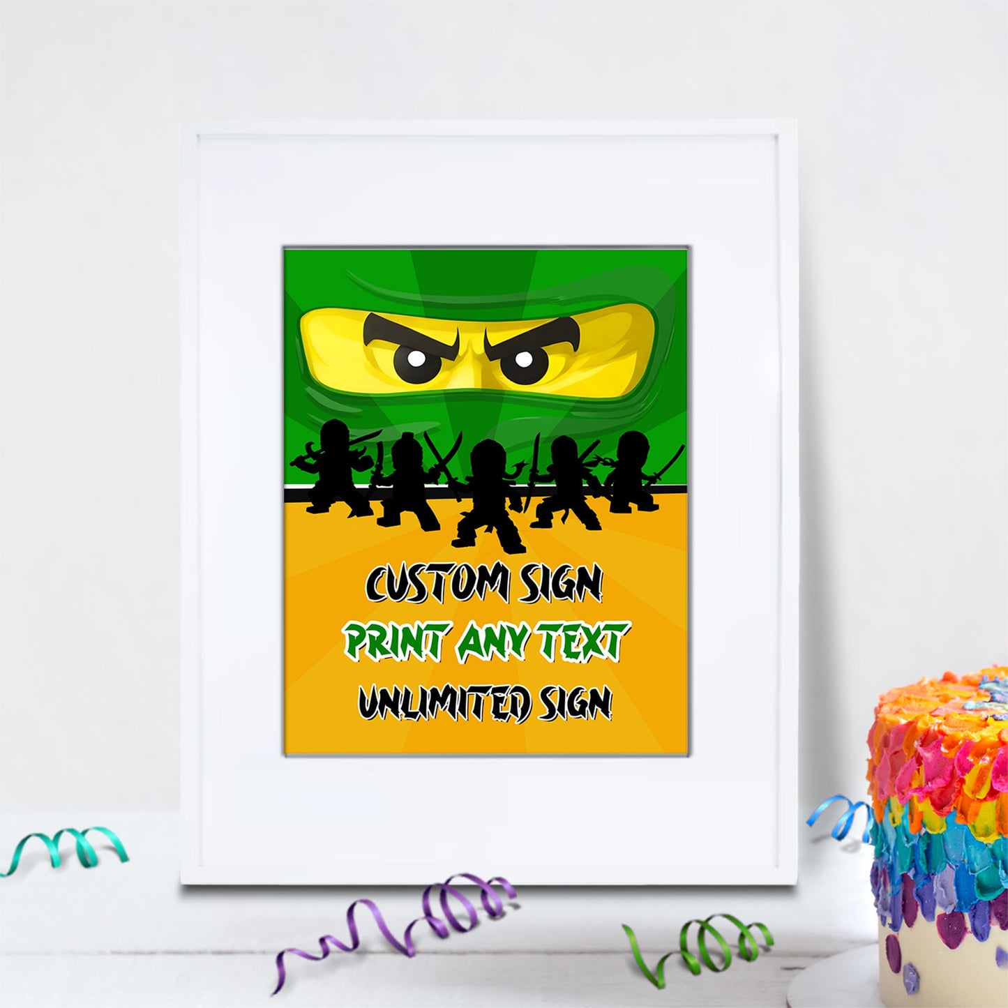 Ninjago Birthday Decorations, Lego Ninja Party Supplies, Ninjago Themed, Ninja Lego Digital Template, Editable Ninjago Image SVG PNG