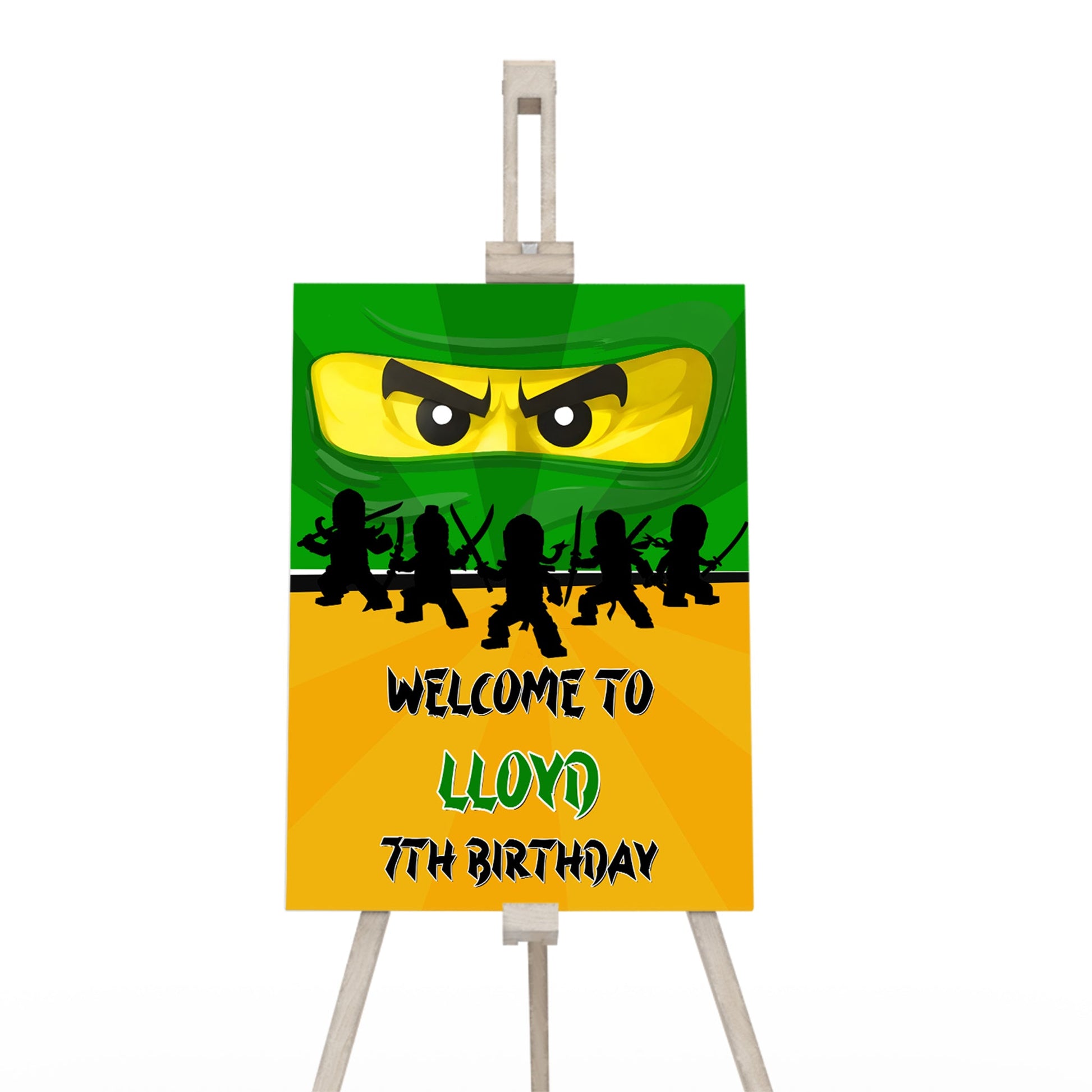 Welcome sign with Ninjago theme