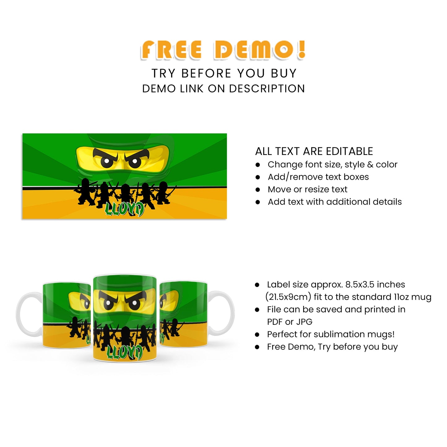 Enjoy Your Favorite Beverage with Our Ninjago Sublimation Mug - Perfect for Any Occasion