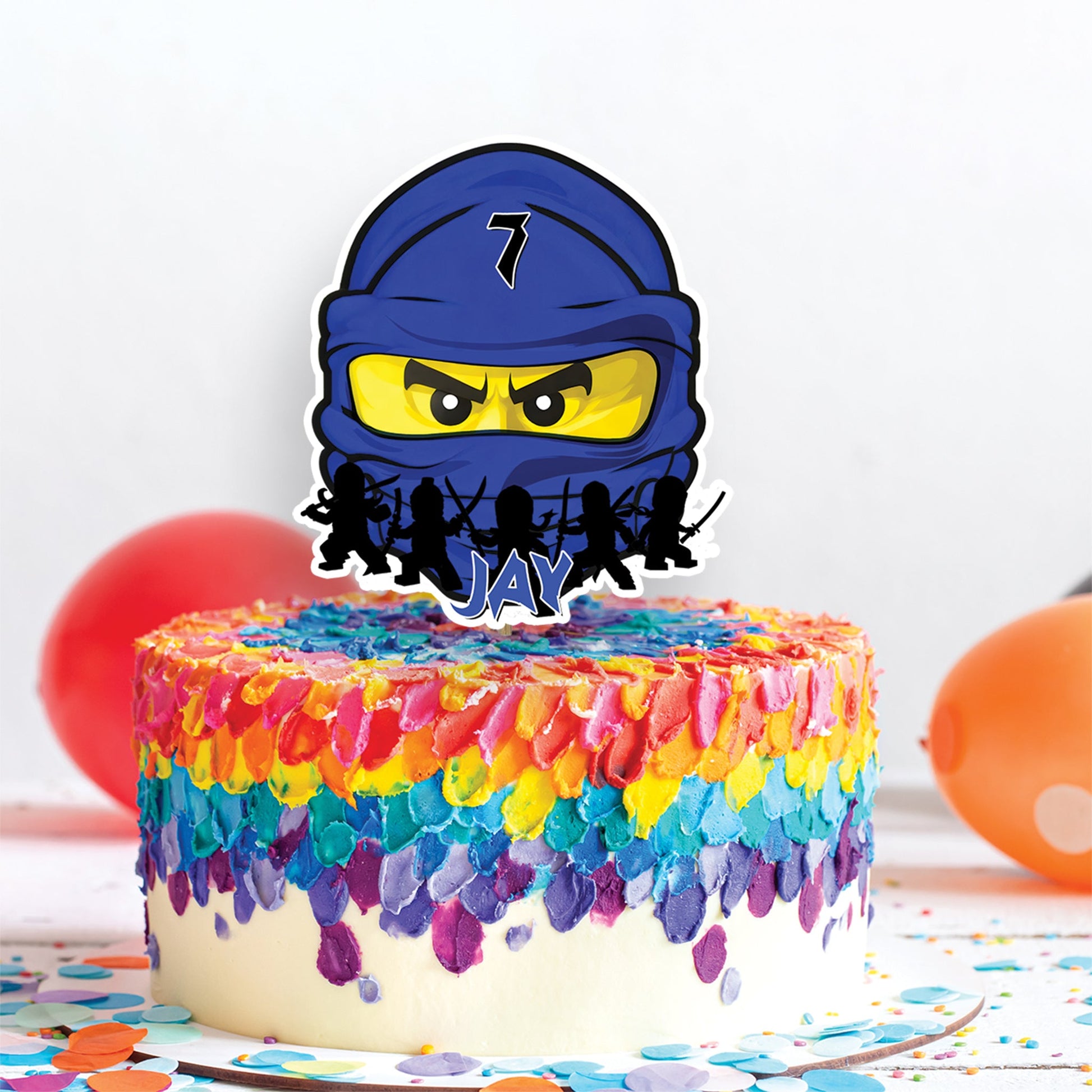 Ninjago Birthday Decorations, Lego Ninja Party Supplies, Ninjago Blue Themed, Ninja Lego Digital Template, Editable Ninjago Image SVG PNG