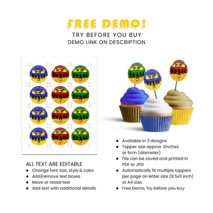 Make Your Cupcakes Stand Out with Our Ninjago Personalized Cupcakes Toppers - Ideal for Parties