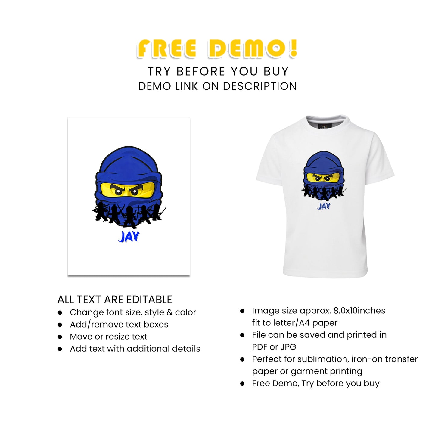 Show Off Your Style with Our Ninjago Sublimation T-Shirt - Perfect for Any Occasion