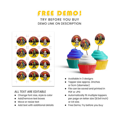 Make Your Cupcakes Stand Out with Our Ninjago Personalized Cupcakes Toppers - Ideal for Parties