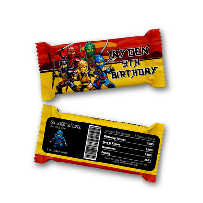 Ninjago themed Rice Krispies treats label and candy bar label