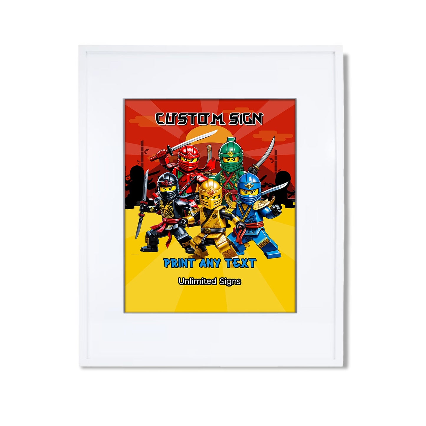 Custom sign with Ninjago theme