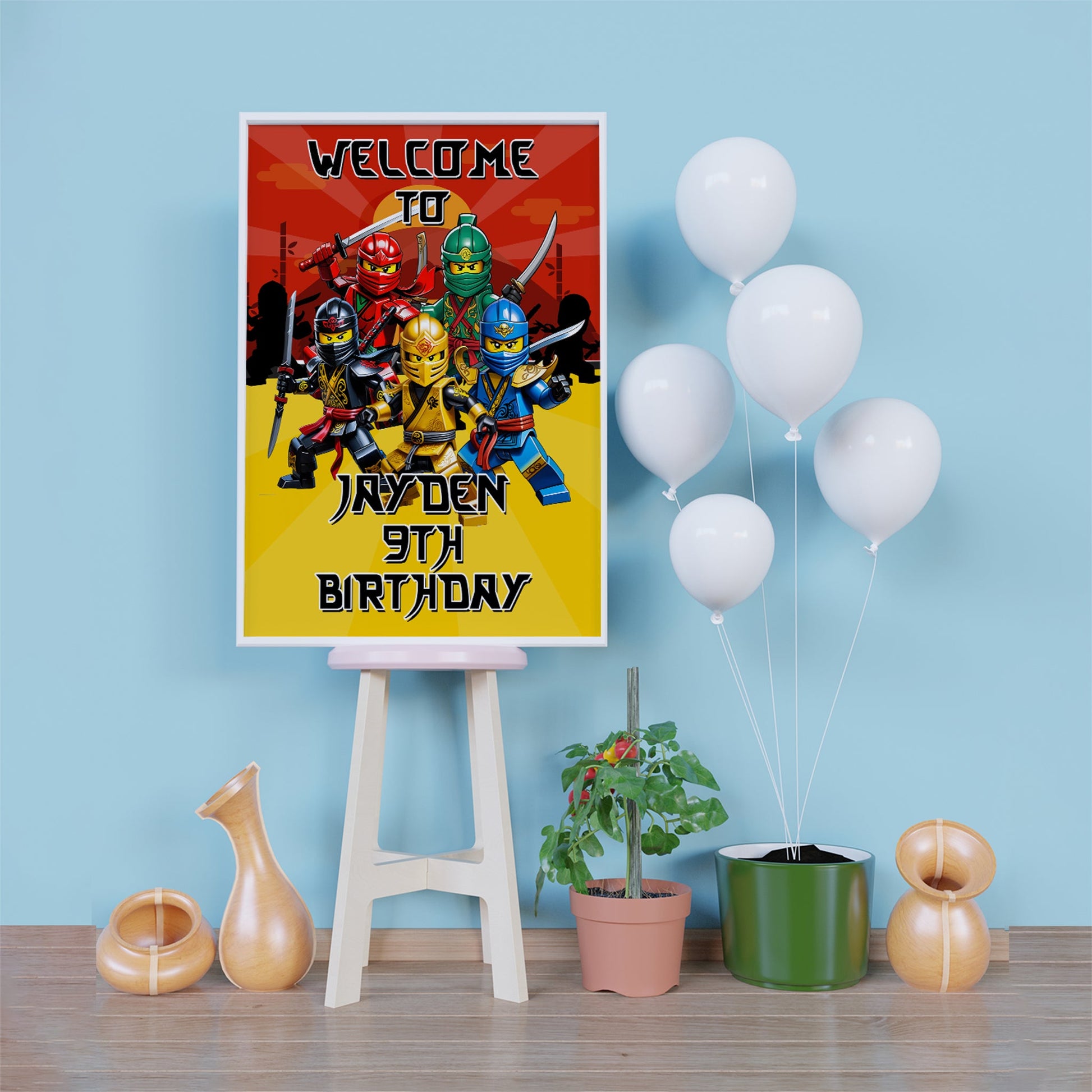 Ninjago Birthday Decorations, Lego Ninja Party Supplies, Ninjago, Ninja Lego, Ninjago SVG