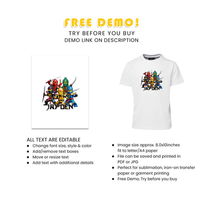 Show Off Your Style with Our Ninjago Sublimation T-Shirt - Perfect for Any Occasion