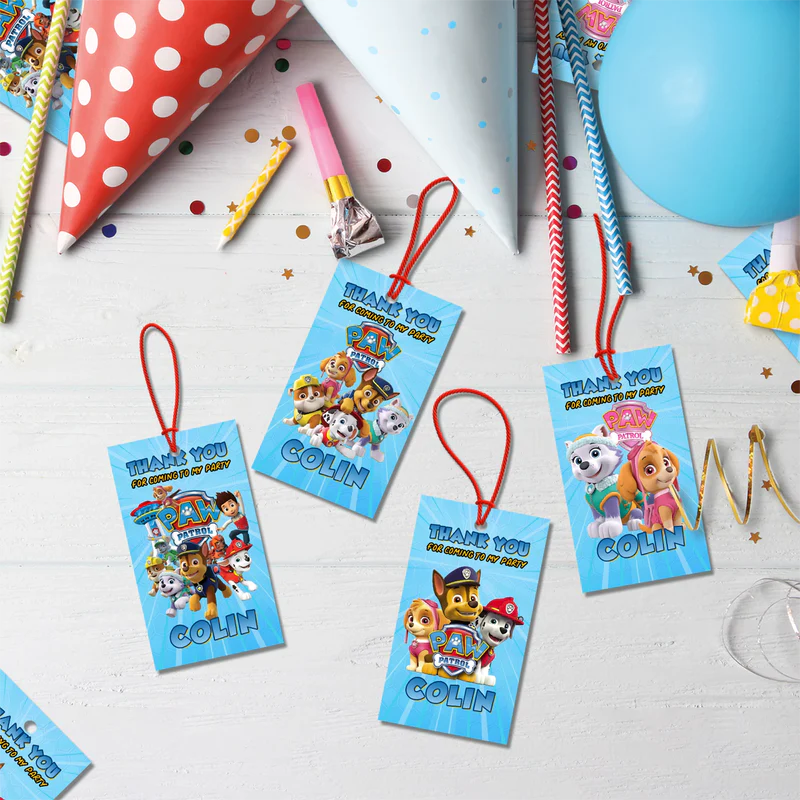Paw Patrol Birthday Decorations, Rocky Zuma Party Supplies, Rubble & Crew Themed, Paw Patrol Digital Template, Editable Paw Patrol Image SVG PNG