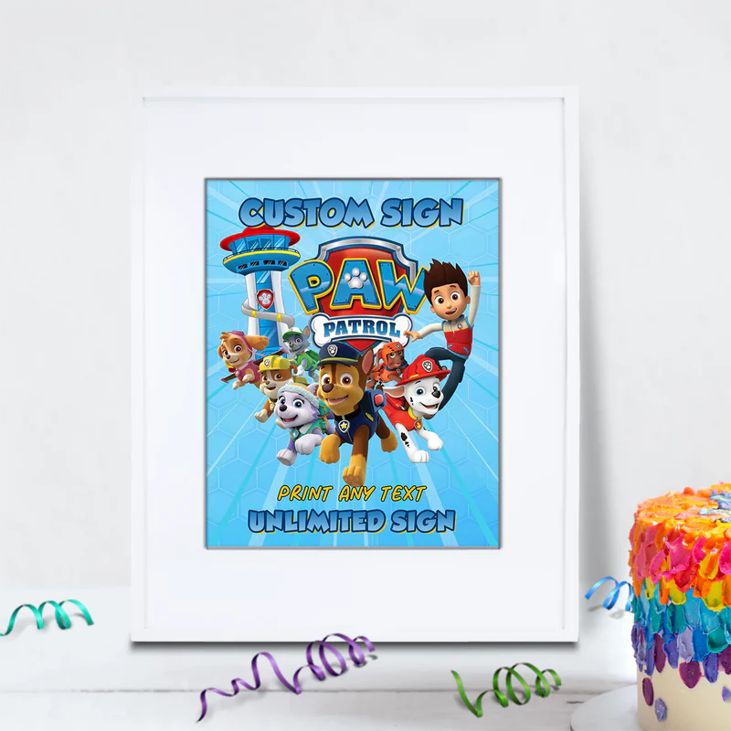Paw Patrol Birthday Decorations, Rocky Zuma Party Supplies, Rubble & Crew Themed, Paw Patrol Digital Template, Editable Paw Patrol Image SVG PNG