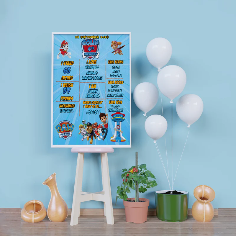 Paw Patrol Birthday Decorations, Rocky Zuma Party Supplies, Rubble & Crew Themed, Paw Patrol Digital Template, Editable Paw Patrol Image SVG PNG