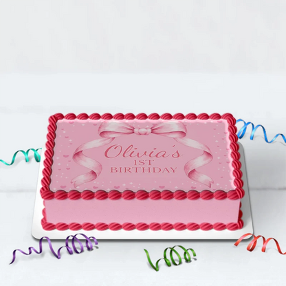 Cute Pink Bow Birthday Decorations, Pastel Pink Bow Party Supplies, Pink Bow Themed, Pink Bow Digital Template, Editable Pink Bow Image SVG PNG