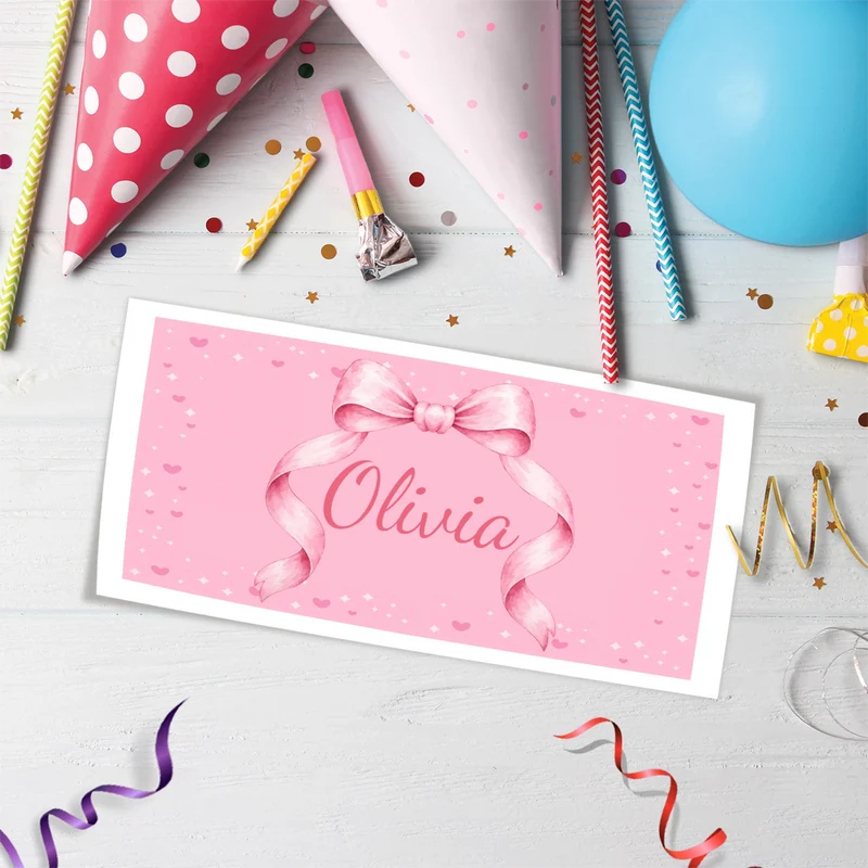Cute Pink Bow Birthday Decorations, Pastel Pink Bow Party Supplies, Pink Bow Themed, Pink Bow Digital Template, Editable Pink Bow Image SVG PNG