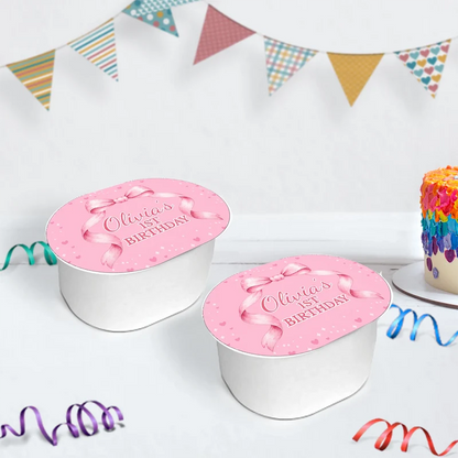 Cute Pink Bow Birthday Decorations, Pastel Pink Bow Party Supplies, Pink Bow Themed, Pink Bow Digital Template, Editable Pink Bow Image SVG PNG
