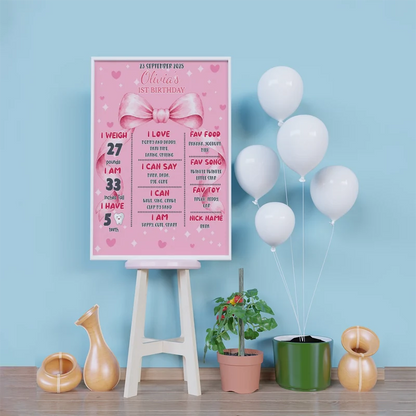 Cute Pink Bow Birthday Decorations, Pastel Pink Bow Party Supplies, Pink Bow Themed, Pink Bow Digital Template, Editable Pink Bow Image SVG PNG