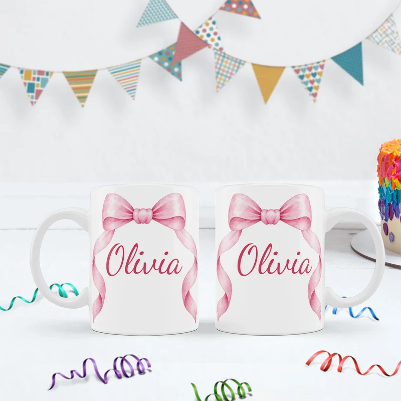 Cute Pink Bow Birthday Decorations, Pastel Pink Bow Party Supplies, Pink Bow Themed, Pink Bow Digital Template, Editable Pink Bow Image SVG PNG