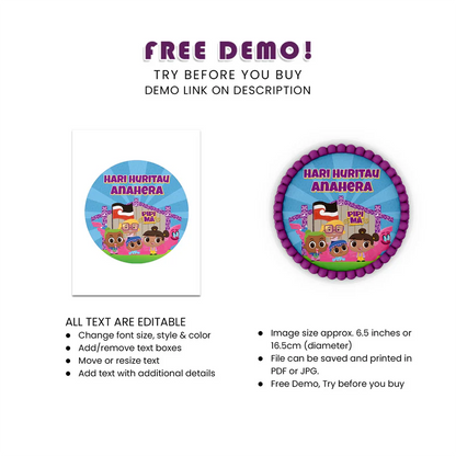 Pipi Ma Personalized Icing Sheet Cake Images Digital Download