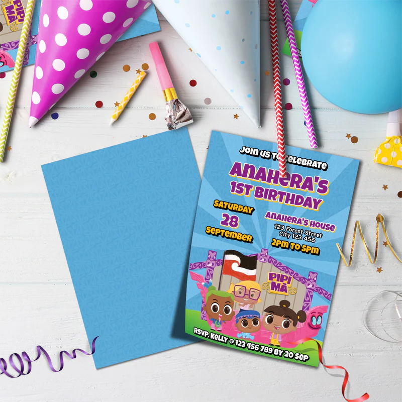 Pipi Ma Birthday Decorations, Pitau, Haumi Party Supplies, Potiki, Totiki Themed, Te Reo Maori Digital Template, Editable Pipi Ma Image SVG PNG