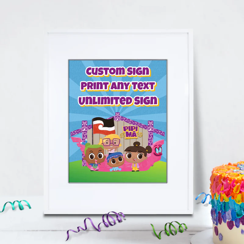 Pipi Ma Birthday Decorations, Pitau, Haumi Party Supplies, Potiki, Totiki Themed, Te Reo Maori Digital Template, Editable Pipi Ma Image SVG PNG