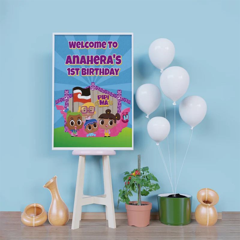 Pipi Ma Birthday Decorations, Pitau, Haumi Party Supplies, Potiki, Totiki Themed, Te Reo Maori Digital Template, Editable Pipi Ma Image SVG PNG