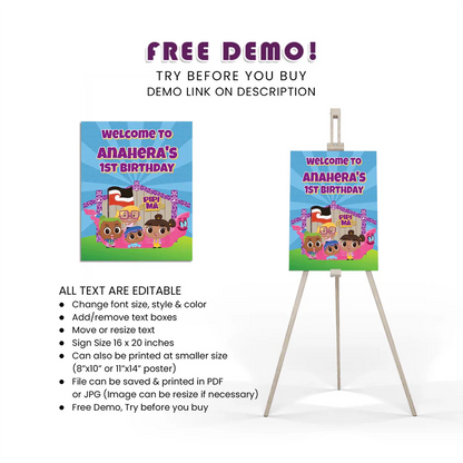 Pipi Ma Welcome Sign Printable Digital Download