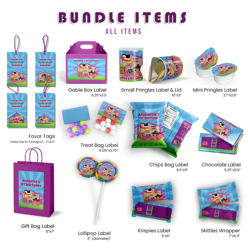 Pipi Ma Birthday Decorations, Pitau, Haumi Party Supplies, Potiki, Totiki Themed, Te Reo Maori Digital Template, Editable Pipi Ma Image SVG PNG