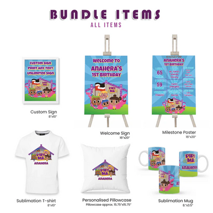 Pipi Ma Personalized Party Pack Bundle Printable Digital Download
