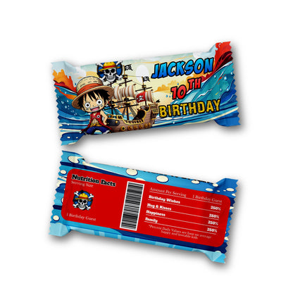 Rice Krispies Treats Label and Candy Bar Label with One Piece Manga Series Theme