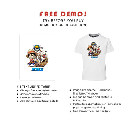 One Piece Sublimation T-Shirt - Show Off Your Love for Manga in Style