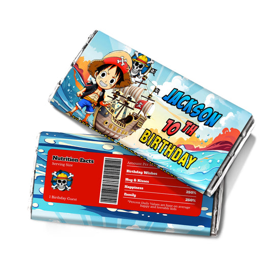 Chocolate Label with One Piece Manga Series Theme