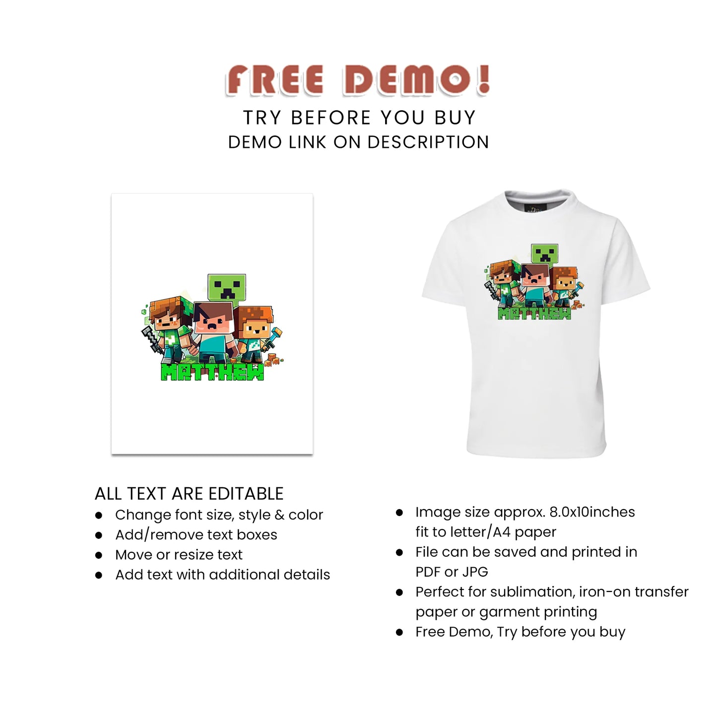 Pixelated Sublimation T-Shirt for Personalized Birthday celebrations