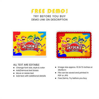 Best Play Doh Icing Sheet Cake Toppers – Custom Edible Cake Images