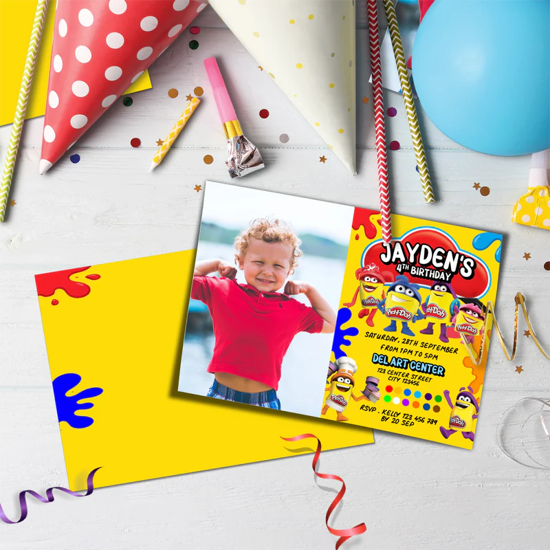 Play-Doh Birthday Decorations, Playdoh Party Supplies, Play Doh Themed, Toys Digital Template, Editable Play Doh Image SVG PNG