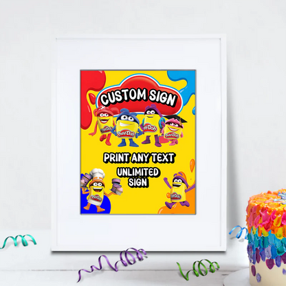 Play-Doh Birthday Decorations, Playdoh Party Supplies, Play Doh Themed, Toys Digital Template, Editable Play Doh Image SVG PNG
