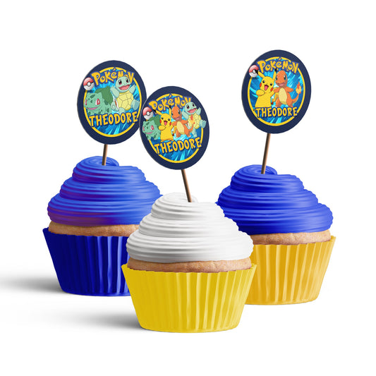 Personalized Pokemon cupcake toppers for festive occasions