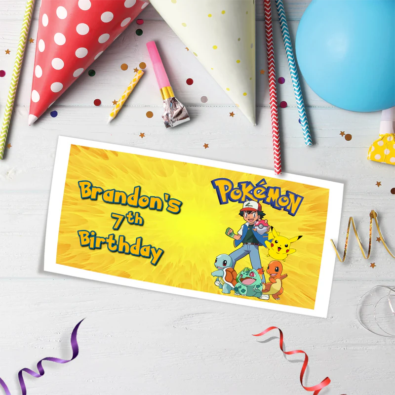 Pokemon Birthday Decorations, Anime Party Supplies, Pocket Monster Themed, Pokemon Digital Template, Editable Pokemon Image SVG PNG